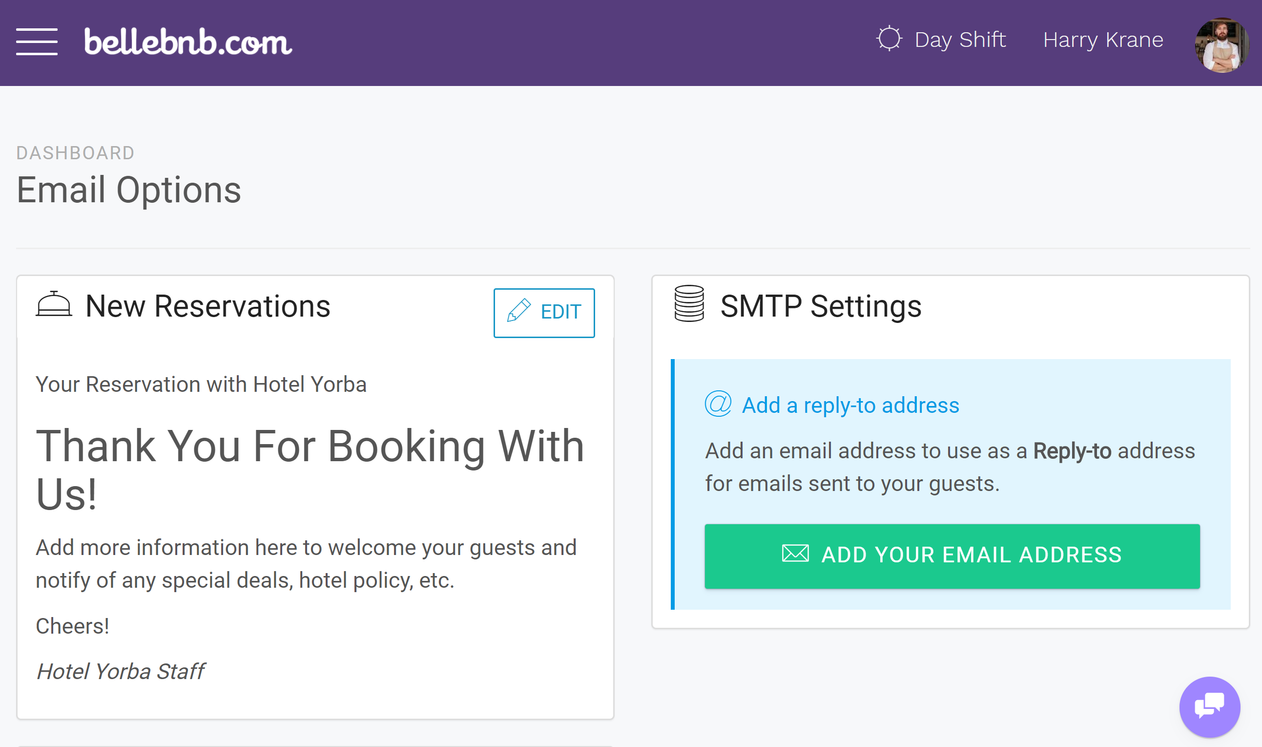 Hotel Management HTML Emails You can now create custom emails for your daily hotel activities. You can create a custom message for new reservations, check-outs, and cancellations. Edit your messages in HTML to send out automatically as part of your bookings flow.