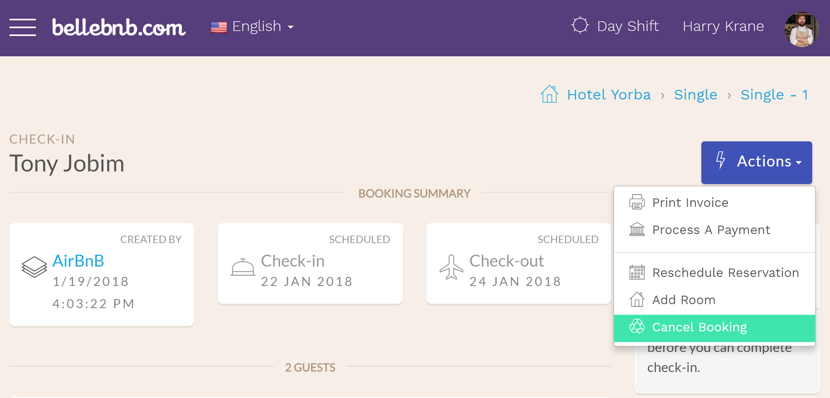 Hotel Cancel Booking Software In the case that the guest will not be checking in, if they have cancelled, you should click to view the reservation and cancel it. The notification will disappear on its own after you have cancelled the booking.