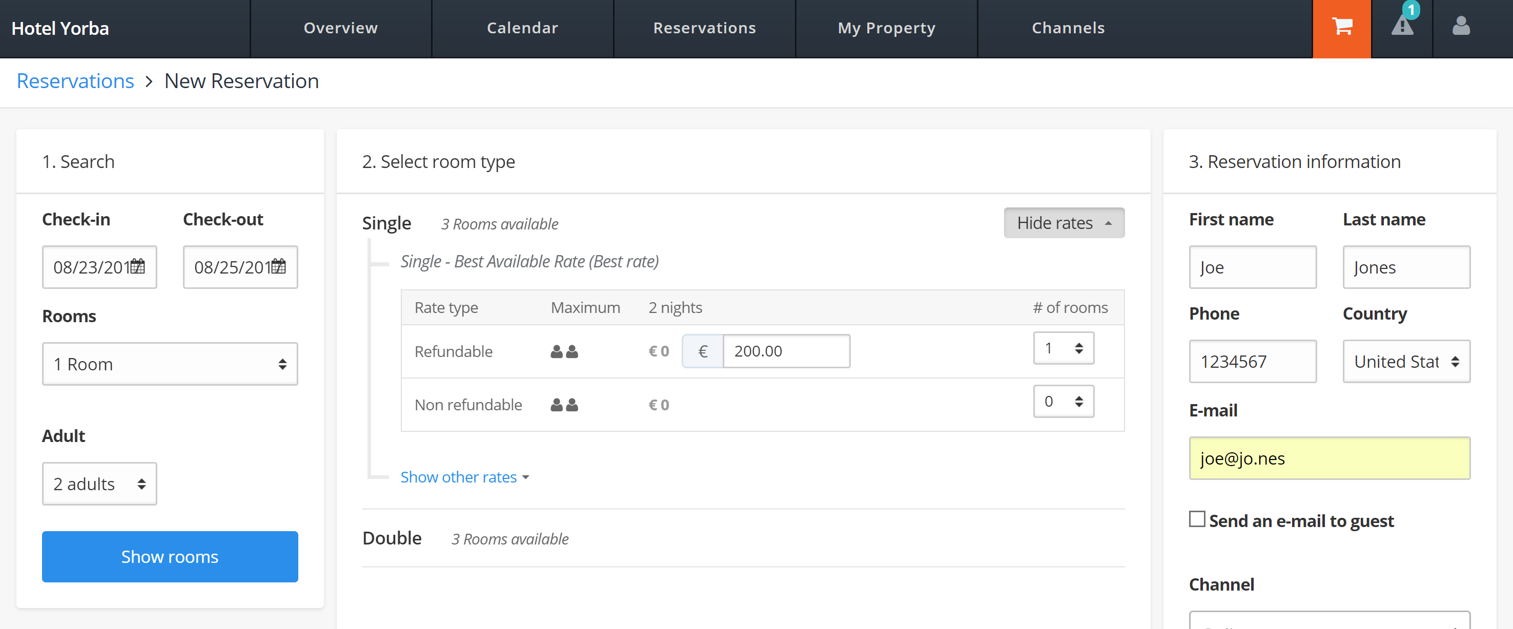 How to test your Booking connection to MyHotelCRS.com.com calendar