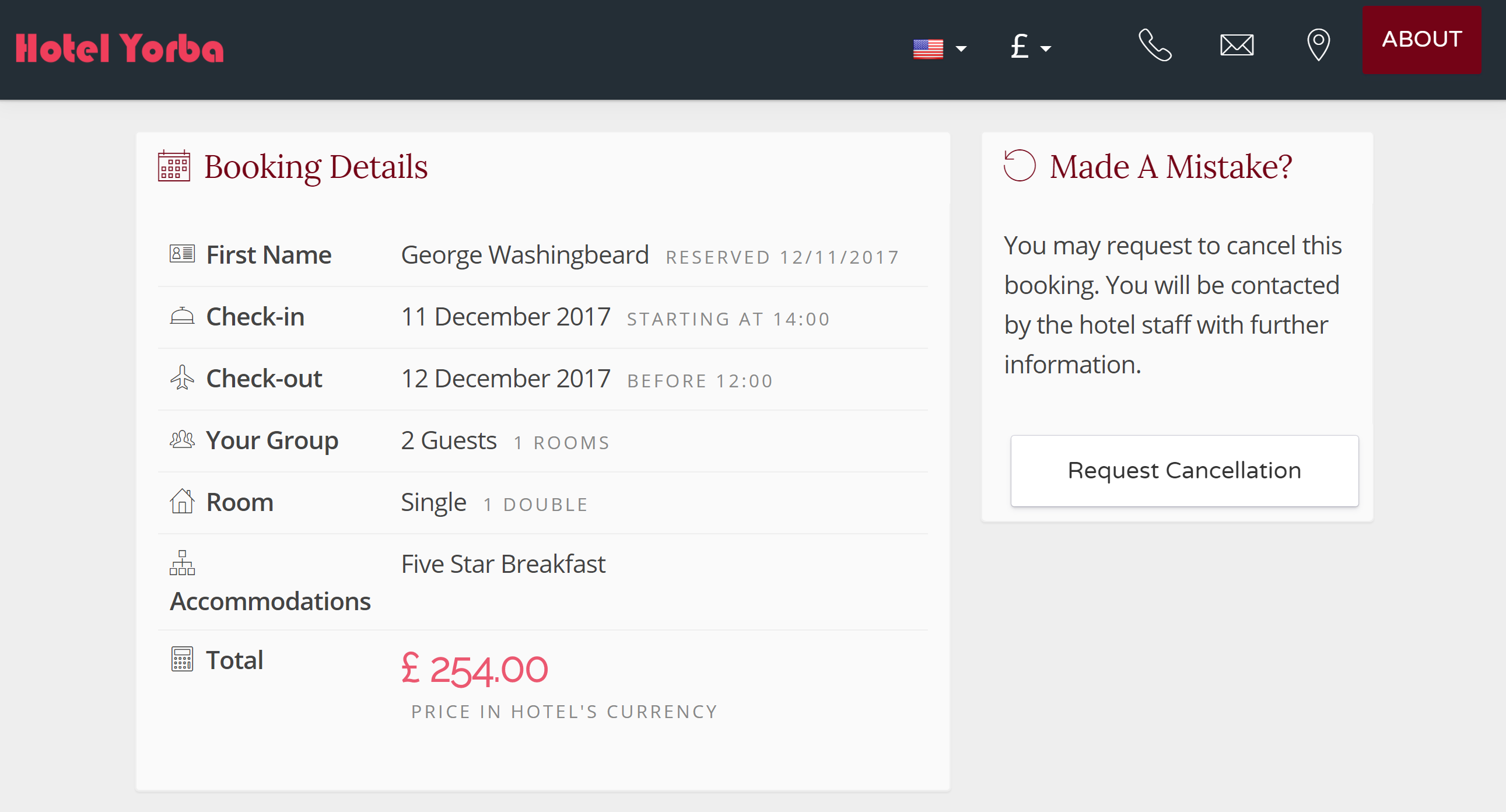 Here you see the electronic invoice available to your guests, and you should receive a confirmation email. You guests can access your room service menu, messaging, and review services from this page once they check-in/out. More on this in Section IV.
